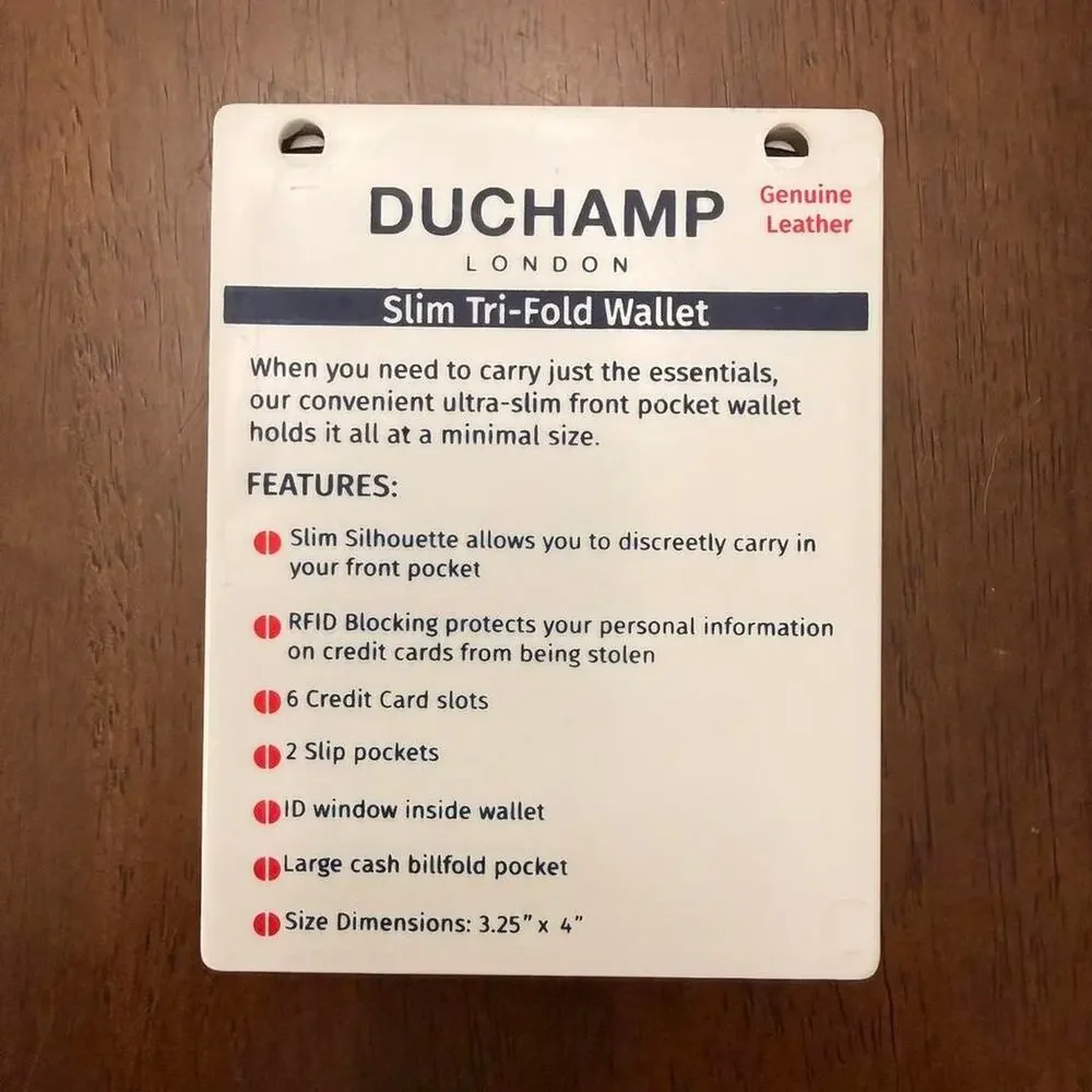 Duchamp London Genuine Leather Tri Fold